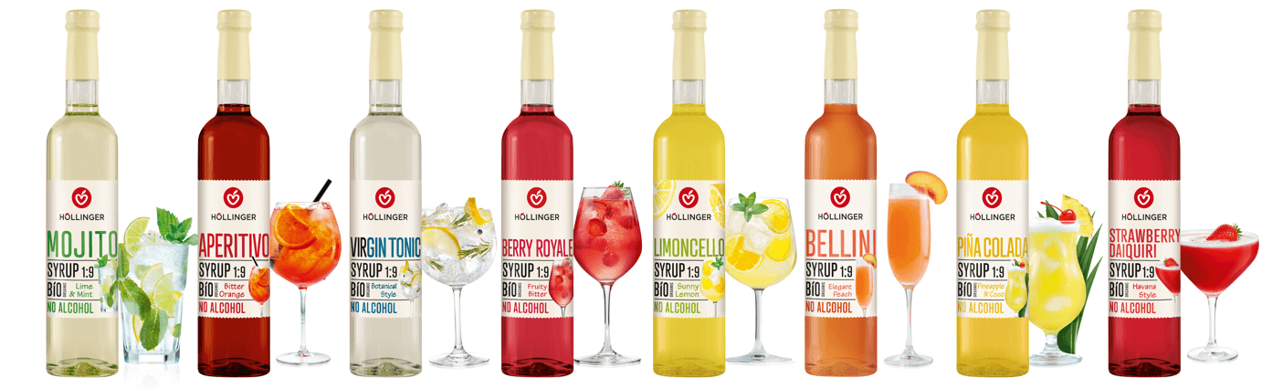 Höllinger lässt bereits im Februar Urlaubsstimmung aufkommen. Die österreichische Fruchtsaftmarke präsentiert drei neue Bio-Cocktailsirupe sowie zwei beliebte Sprizz-Klassiker im auffallenden To-Go-Design – perfekt für länger werdende Tage, bewussten Genuss und kreative Mix-Momente. Die bestehende Cocktailsirup Range wird mit den Sorten Bellini, Strawberry Daiquiri und Piña Colada erweitert. Auch für unterwegs gibt es in der PET-Flasche erfrischenden Genuss ohne Alkohol in den Geschmacksrichtungen Mojito und Limoncello. Alle Neuheiten sind exklusiv im Höllinger Online-Shop erhältlich.